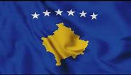 Kosovo Flag Waving Animation / free 4k stock footage /3-min loop