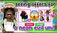 HUGE OFFERS FOR A NEON EVIL UNICORN😱LOSING VALUE....