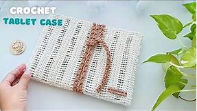 Step by Step Crochet Tablet Case with Minimal Crochet Stitch Pattern I created | ViVi Berry Crochet