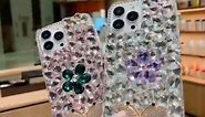 for iPhone 7/8 Case Silicone Cute, iPhone SE 2020 2022 Case Glitter Luxury Black Rhinestone Clear Flowers Sparkle Butterfly Design with Strap Shockproof Protective Case for Women Girls