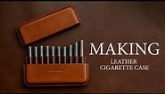 Making leather cigarette case. Leather craft