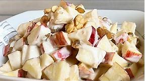Creamy Walnut Apple Salad | Apple Salad Recipes | Apple Salad | Apple Salad With Dressing