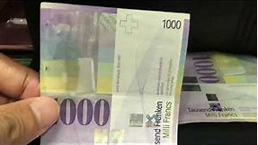 Banknotes 1,000 of the Swiss franc