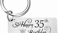 35th Birthday Gifts, 35 Year Old Birthday Keychain, Happy 35th Birthday Present