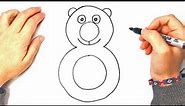 How to draw a Number 8 Step by Step | Number Drawings Tutorials