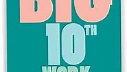 NobleWorks - 10th Work Anniversary Card (8.5 x 11 Inch) - Jumbo Card for 10 Years, Big Business Employee Congratulations - Years at Work 10 J9138MAG-WA