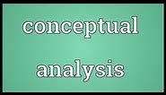 Conceptual analysis Meaning