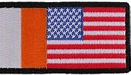 Irish American Flag Patch - 4x1.75 inch. Embroidered Iron on Patch