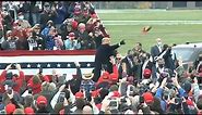 Trump throws MAGA hats to supporters at Pennsylvania rally | AFP