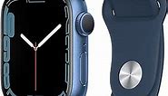 Apple Watch Series 7 [GPS 41mm] Smart Watch w/Blue Aluminum Case with Abyss Blue Sport Band. Fitness Tracker, Blood Oxygen & ECG Apps, Always-On Retina Display, Water Resistant