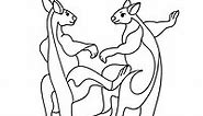 Kangaroo Wrestling coloring page ♥ Online and Print for Free!