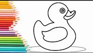 🐤🌈 How to Draw and Color a Rubber Duck | Fun Art for Kids! 🎨😊