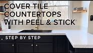 Covering Tile Countertops with Peel and Stick Marble Wallpaper Vinyl in Kitchen (Without Lumps!)