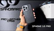 Sandmarc Pro Leather Case For iPhone 15 Pro Unboxing & Review - BEST Leather Case!?!?
