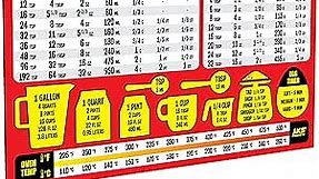 Kitchen Measurement Conversion Chart Magnet - Extra Large Easy to Read Magnetic Kitchen Decor - Weight, Liquid, Temperature Recipe Measuring Tool - Cooking, Cookbook & Baking Accessories Fridge Magnet