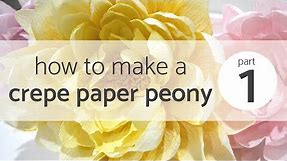 HOW TO MAKE A CREPE PAPER PEONY - Part 1 | Crepe Paper Flower Tutorial | FREE PAPER FLOWER TEMPLATE