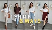 6 Unique and Practical White Shirt Looks | How To Style Button Downs