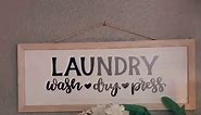 🧺 DIY Laundry Sign! SVG cut file is from @lovesvg.com! #cricut #cricutprojects #lovesvg #cutfiles #diy #laundryroom #diyhomedecor #crafty