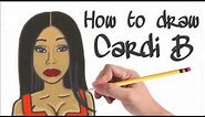 How to draw Cardi B! Step by step!
