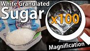 Sugar White Granulated in x100 Magnification - #macro #magnification #discovery #microscopy #sugar