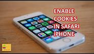 How to enable cookies in safari iPhone