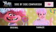 Side by side comparison TROLLS WORLD TOUR In Real Life |Trolls Just Want To Have Fun Music Video