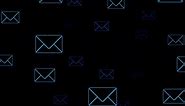 Email letter icon particles loop animation background