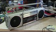 Panasonic RX-F5 Mini Line-in Boombox Explained servicing to restored Cassette deck & operation