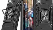 YmhxcY Galaxy A01 Case, Samsung A01 Case with Tempered Glass Screen Protector[2 Pack], Armor Grade with Rotating Holder Kickstand Non-Slip Hybrid Phone Case for Samsung Galaxy A01-Black