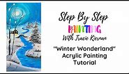 "Winter Wonderland" Acrylic Painting Tutorial On 10 x 20 Canvas