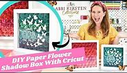 DIY Rolled Paper Flower Shadow Box With Cricut: How to add vinyl to the front of your shadow box