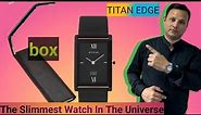 Titan Edge Quartz Analog Black Dial Leather Strap Watch for Men |Titan universe slimmest watches