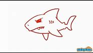 How to Draw a Shark | Step By Step Drawing for Kids | Educational Videos by Mocomi