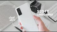 samsung s20 FE aesthetic unboxing ☁ | cloud white + accessories