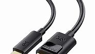 Cable Matters 32.4Gbps Bidirectional USB C to DisplayPort 1.4 Cable 6 ft Support 8K 60Hz/4K 240Hz (Thunderbolt 4 to DisplayPort, DisplayPort to USB C Cable) Black - Works with iPhone 15 MacBook XPS