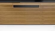 BDI Furniture Sequel 20 6101-66'' Office Desk for Home or Office with Back Panel, Wire Management, Keyboard Drawer, Power Management, Satin-Etched Tempered Glass Top, Natural Walnut, Satin Nickel