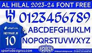 Al Hilal 2024 Football Font Free Download by Sports Designss | Football 2023/24 Font Free Download