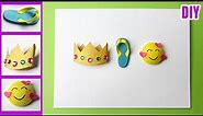 How to make Crown, Flip Flop, Smiley Emoji card 👑🩴😊| Paper Crafts | Quilling Emoji DIY