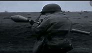 German Panzerfaust Firing Demonstration by US 1st Army Soldier WW2 Footage RPG