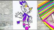 How to draw Blaze the Cat from Sonic the Hedgehog / Coloring Pages