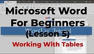 Microsoft Word (For Beginners) Lesson 5