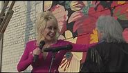 WEB EXTRA: The complete unveiling of the "Wildflower" mural with Dolly Parton