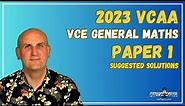 VCAA 2023 VCE General Maths Paper 1 Suggested Solutions | MaffsGuru.com