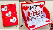 Happy New year card 2024 // How to make new year pop-up greeting card // DIY New year card easy