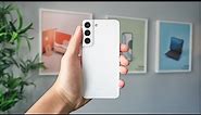 Samsung Galaxy S22 Phantom White Unboxing + First Impressions!!! 😍
