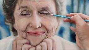 REALISTIC OIL PAINTING - Portrait of a beautiful old/elder woman by Isabelle Richard
