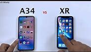 SAMSUNG A34 5G vs iPhone XR Speed Test