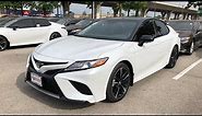 2018 Toyota Camry XSE V6 / Black top and red interior