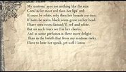 Sonnet 130: My mistress' eyes are nothing like the sun