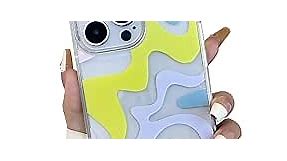 Compatible with iPhone 13 Pro Phone Case, Cute Art Wavy Painted for Women Girls, Soft TPU Edge PC Back Protective Shockproof Phone Case-Colorful (iPhone 13 Pro)